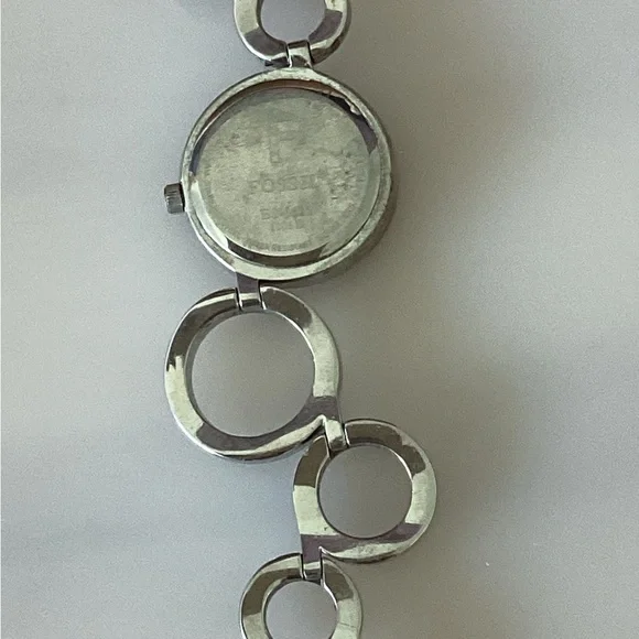 Fossil Y2k Modern Silver Circle-Link Wristwatch Bracelet - Picture 3 of 8